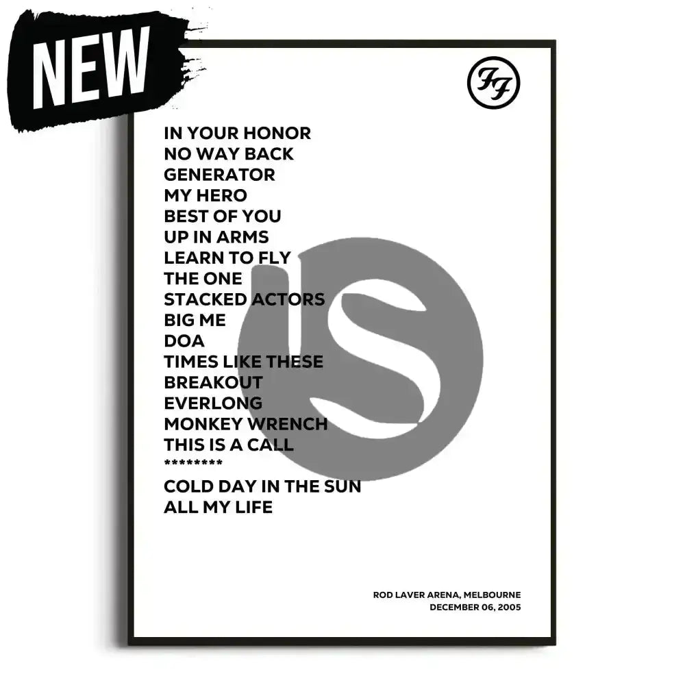 Foo Fighters In Your Honor Tour - Setlist Posters - Setlist