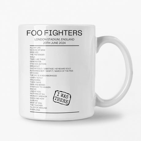 Foo Fighters London June 20 2024 Setlist Mug - Setlist
