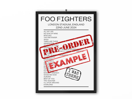 Foo Fighters London June 22 2024 Replica Setlist (PRE ORDER) - Setlist