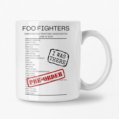 Foo Fighters Manchester June 15 2024 Setlist Mug (PRE ORDER) - Setlist