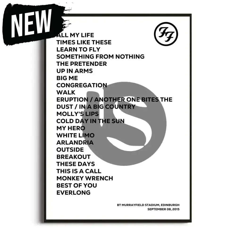 Foo Fighters Sonic Highways World Tour UK Tour Posters - Setlist