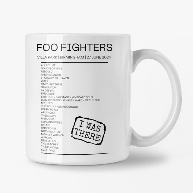 Foo Fighters Villa Park Birmingham June 27 2024 Setlist Mug - Setlist