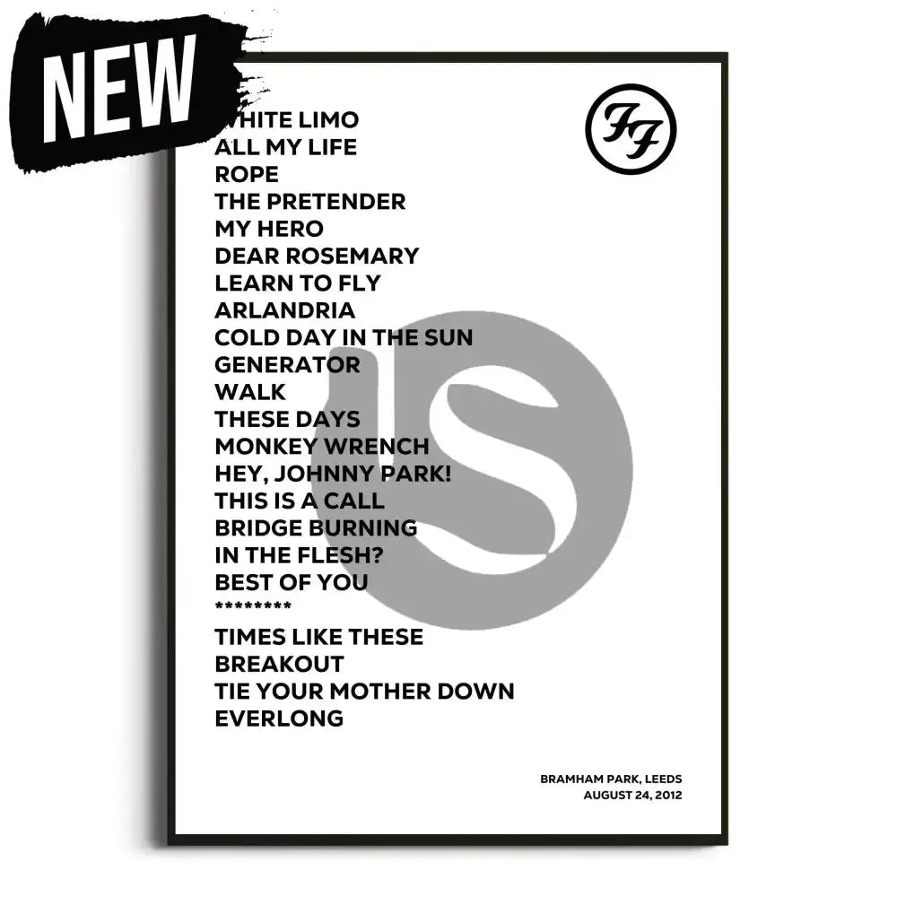 Foo Fighters Wasting Light UK Tour Posters - Setlist