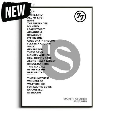 Foo Fighters Wasting Light UK Tour Posters - Setlist