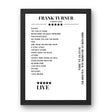 Frank Turner Broadway Boardwalk Salisbury 24 August 2024 Setlist Poster - Setlist