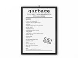 Garbage Wolverhampton July 2024 Setlist Poster - Setlist