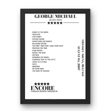 George Michael August 04, 2007 Odyssey Arena Belfast Setlist Poster - Setlist