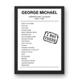 George Michael June 17, 2007 Hampden Park Glasgow Setlist Poster - Setlist