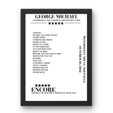 George Michael October 01, 2012 Motorpoint Arena Sheffield Setlist Poster - Setlist