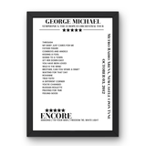 George Michael October 03, 2012 Metro Radio Arena Newcastle upon Tyne Setlist Poster - Setlist