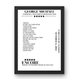 George Michael October 14, 2012 Earls Court London Setlist Poster - Setlist