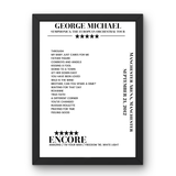 George Michael September 21, 2012 Manchester Arena Manchester Setlist Poster - Setlist