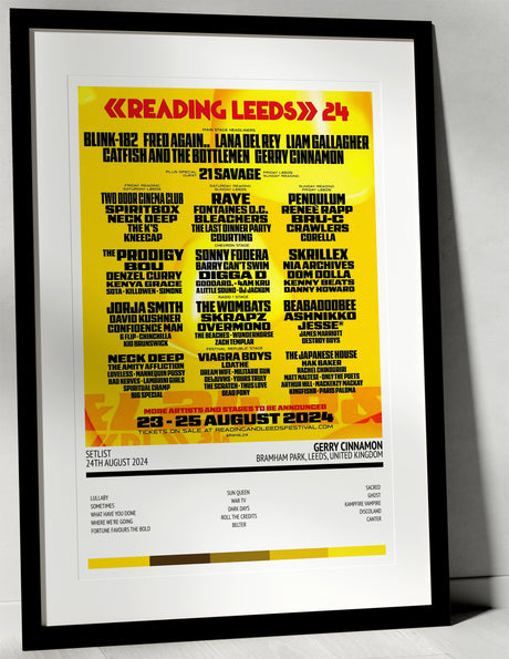 Gerry Cinnamon Bramham Park Leeds 24th August 2024 - Setlist Tour Poster - Setlist