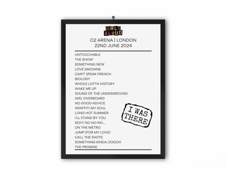 Girls Aloud - 2024 Tour Setlist Posters - Setlist