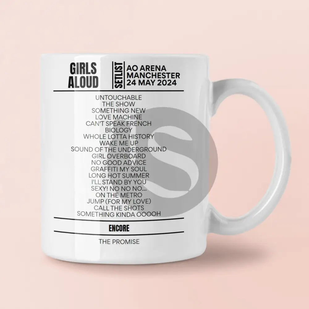 Girls Aloud AO Arena Manchester May 24, 2024 Replica Setlist Mug - Setlist