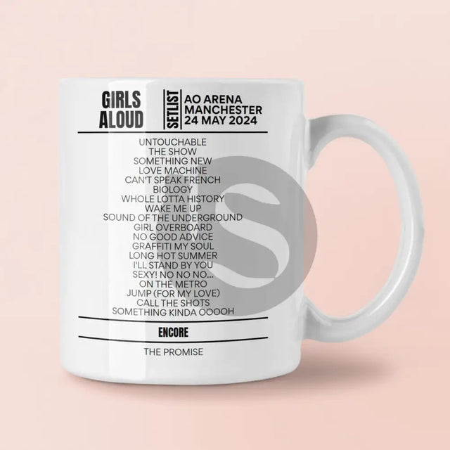 Girls Aloud AO Arena Manchester May 24, 2024 Replica Setlist Mug - Setlist