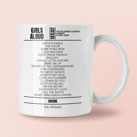 Girls Aloud Utilita Arena Cardiff May 27, 2024 Replica Setlist Mug - Setlist