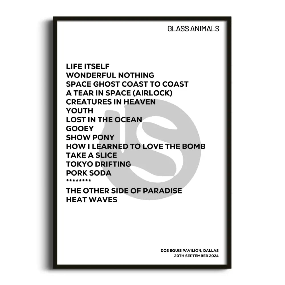 Glass Animals Dallas 20th September 2024 - Gig Setlist - Setlist