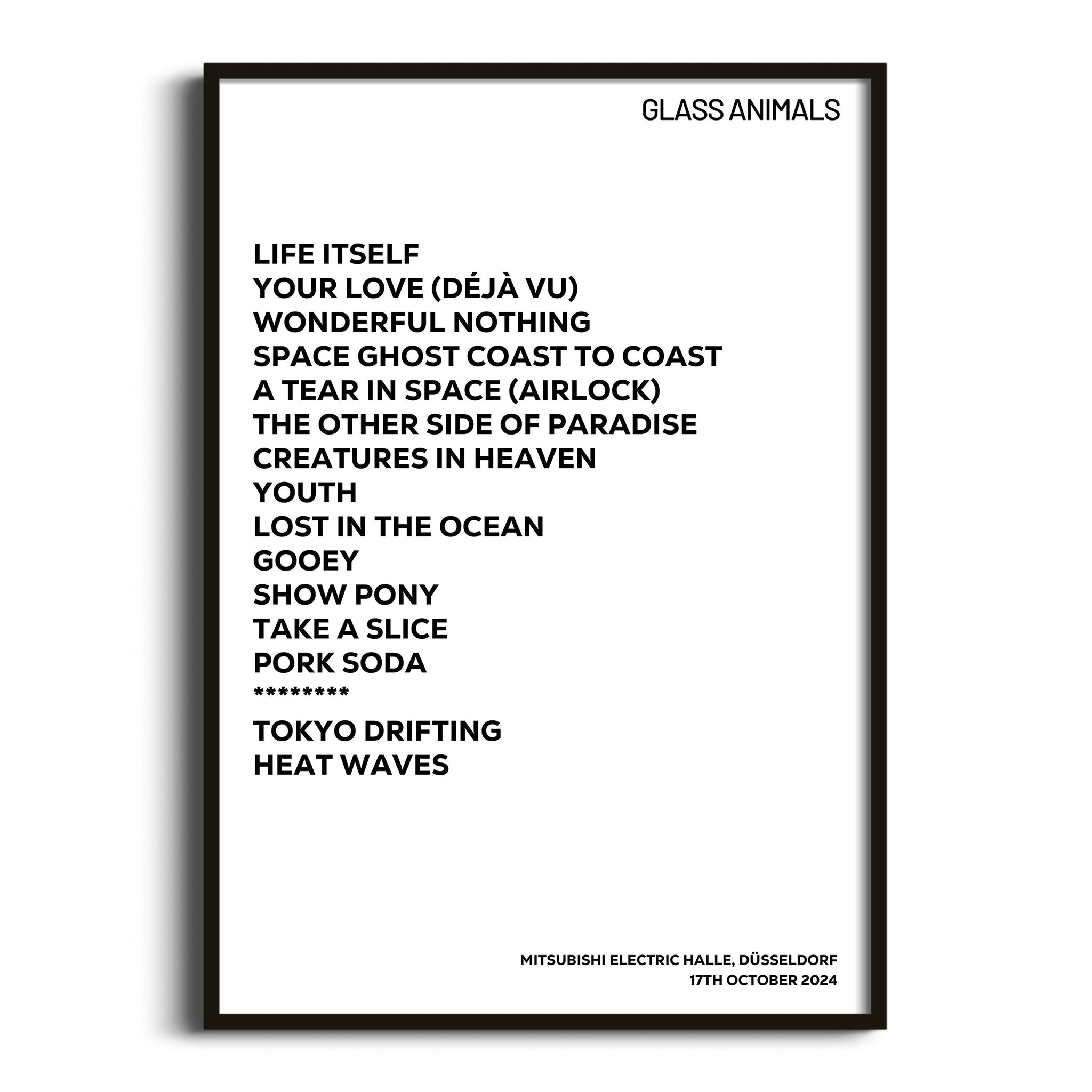 Glass Animals Düsseldorf 17th October 2024 - Gig Setlist - Setlist