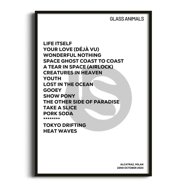 Glass Animals Milan 22nd October 2024 - Gig Setlist - Setlist