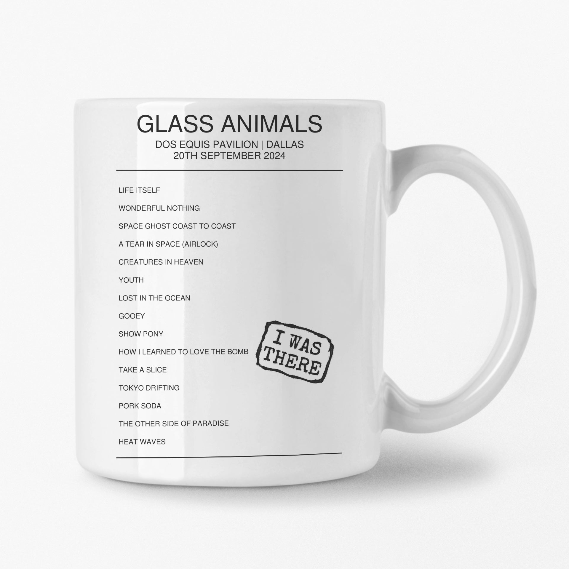 Glass Animals Tour of Earth Tour Mugs - Setlist