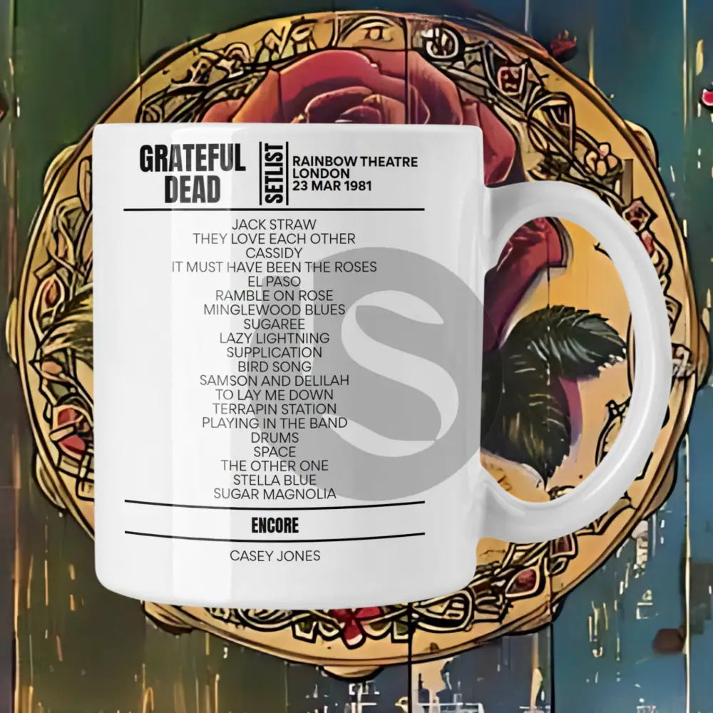 Grateful Dead London March 23, 1981 Replica Setlist Mug - Setlist