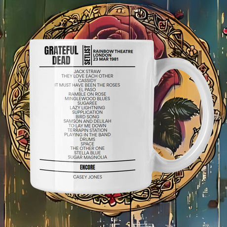 Grateful Dead London March 23, 1981 Replica Setlist Mug - Setlist