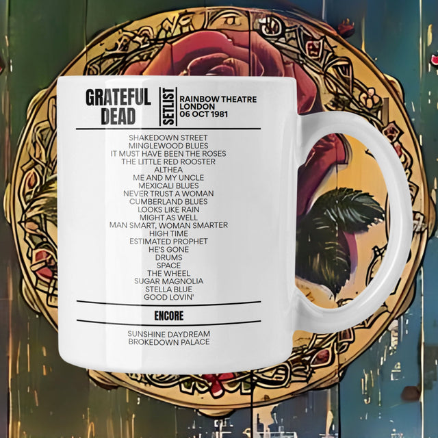 Grateful Dead London October 6, 1981 Replica Setlist Mug - Setlist