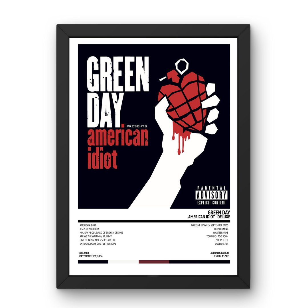 Green Day - American Idiot - Deluxe (2004) Poster - Setlist