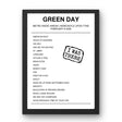 Green Day February 08, 2005 Metro Radio Arena Newcastle upon Tyne Setlist Poster - Setlist