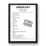 Green Day July 10, 2005 Balado Kinross Setlist Poster - Setlist