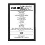 Green Day London February 8 2017 Setlist Poster - Setlist