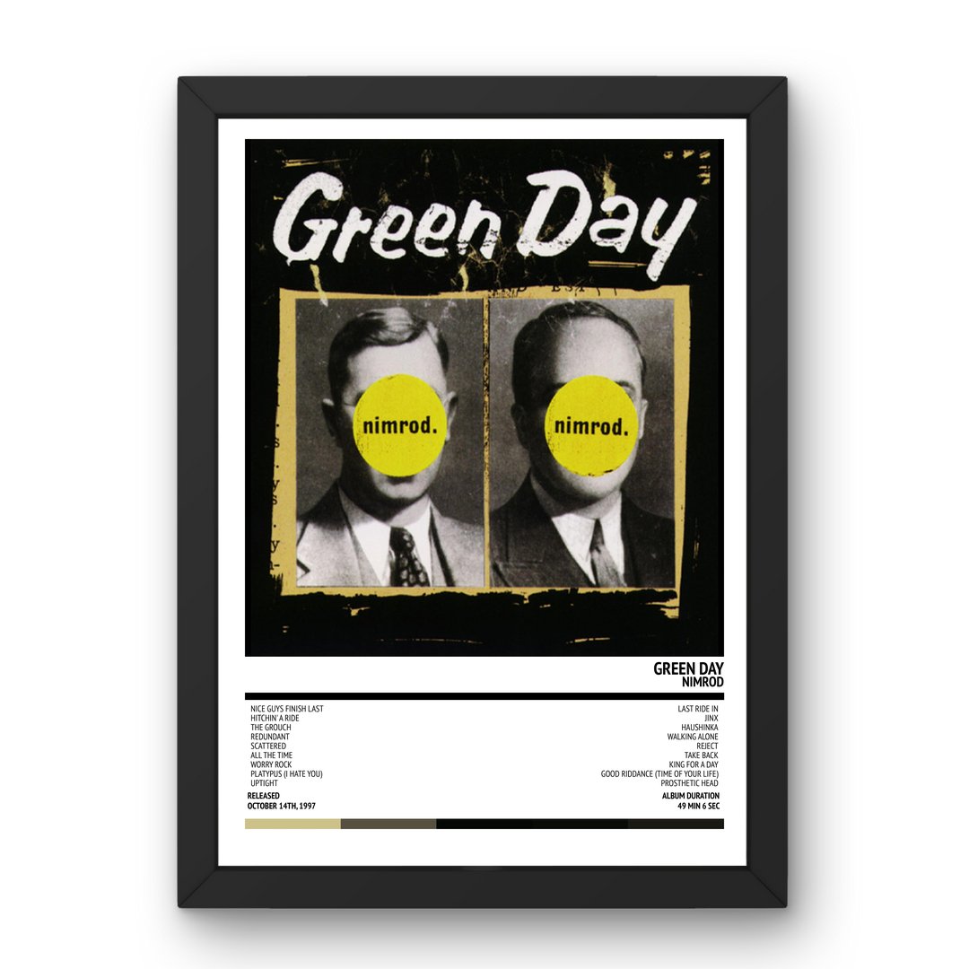 Green Day - Nimrod (1997) Poster - Setlist