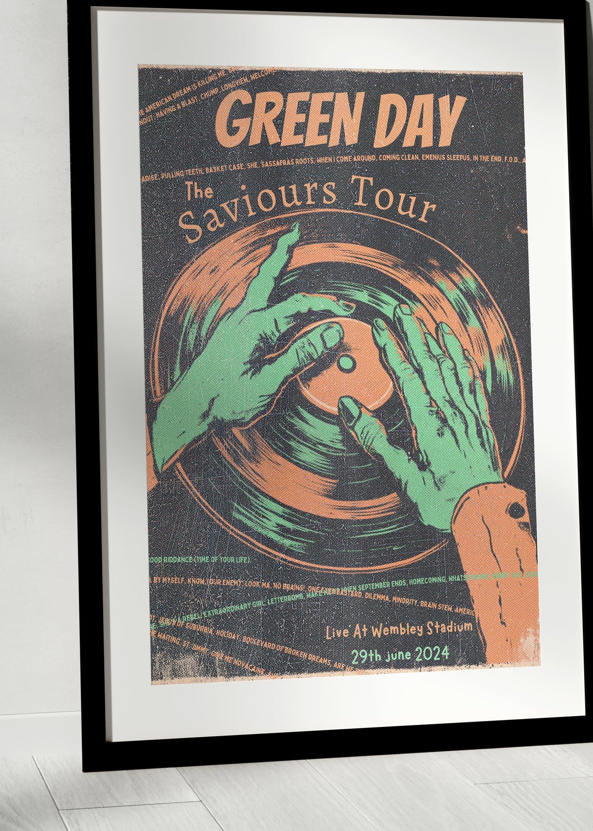 Green Day Saviours Tour 2024 - Tour Poster By Setlist - Setlist