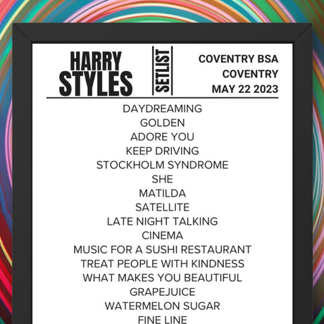 Harry Styles Coventry May 22 - Night 1 2023 Replica Setlist - Setlist