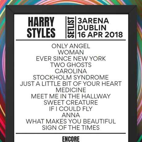 Harry Styles Dublin April 2018 Replica Setlist - Setlist