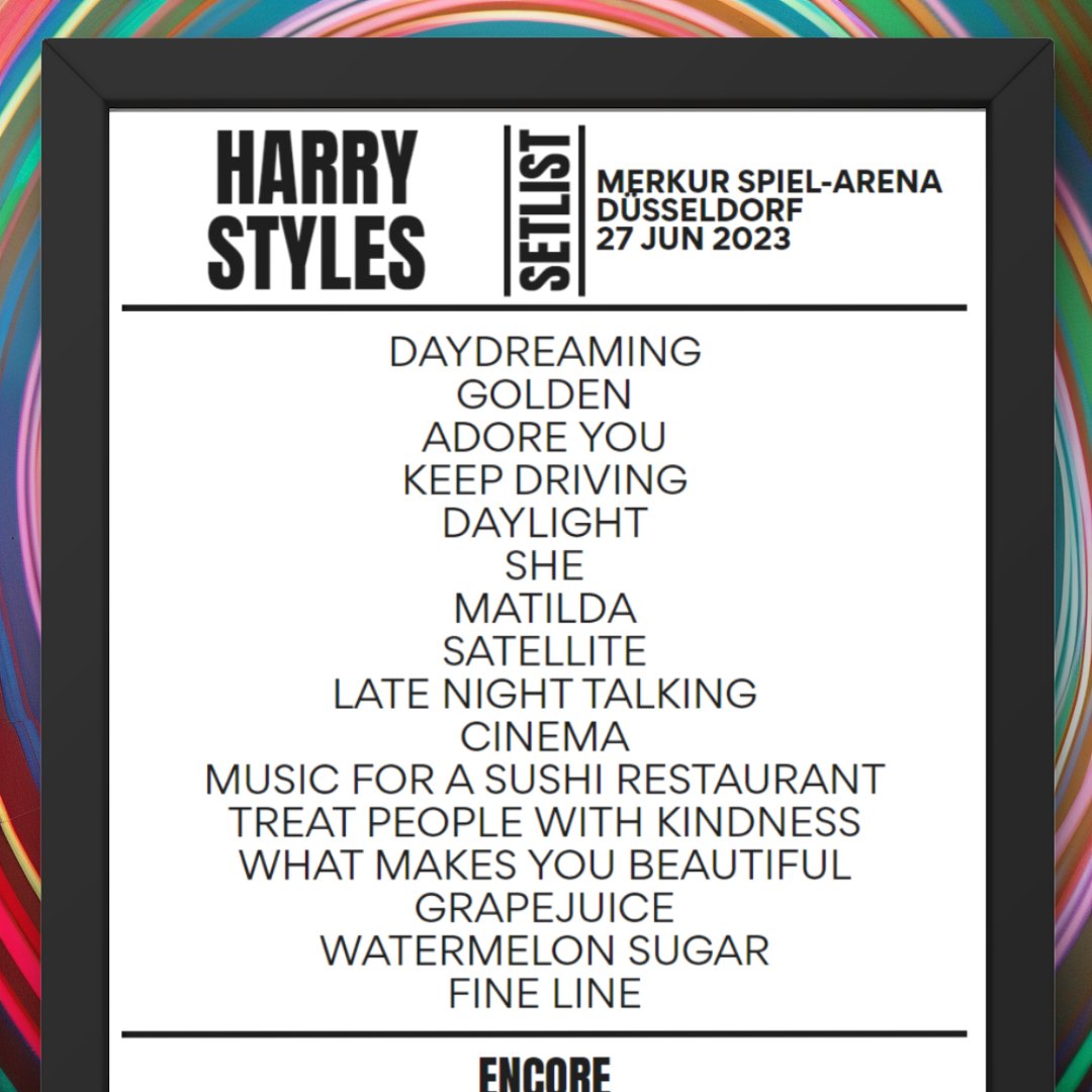 Harry Styles Düsseldorf June 27, 2023 Replica Setlist - Setlist