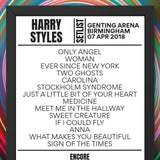 Harry Styles Genting Arena Birmingham April 2018 Replica Setlist - Setlist