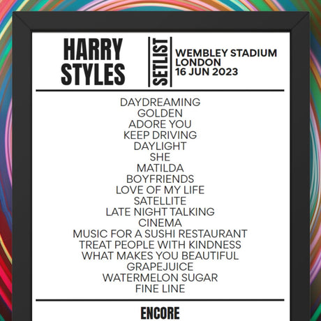 Harry Styles London June 16 - Night 3 2023 Replica Setlist - Setlist