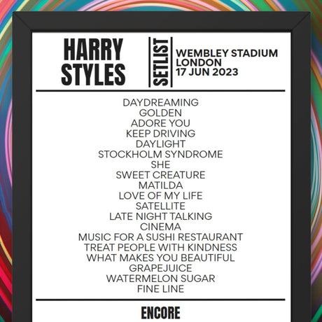 Harry Styles London June 17 - Night 4 2023 Replica Setlist - Setlist