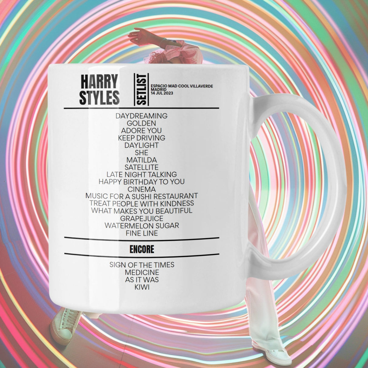 Harry Styles Madrid July 14, 2023 Setlist Mug - Setlist