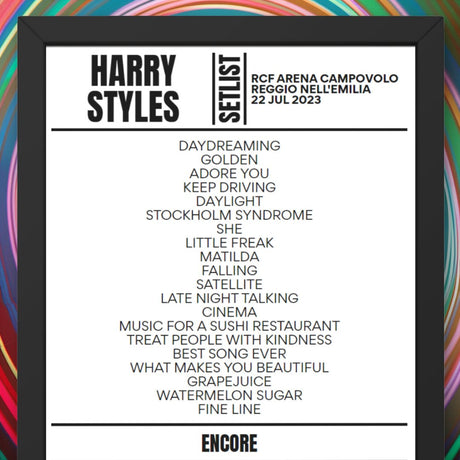 Harry Styles Reggio nell'Emilia July 22, 2023 Replica Setlist - Setlist