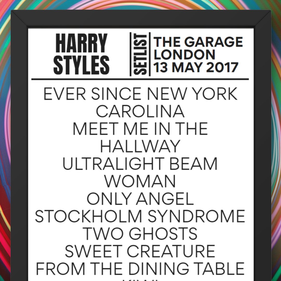 Harry Styles The Garage London May 2017 Replica Setlist - Setlist