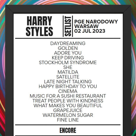 Harry Styles Warsaw July 02, 2023 Replica Setlist - Setlist