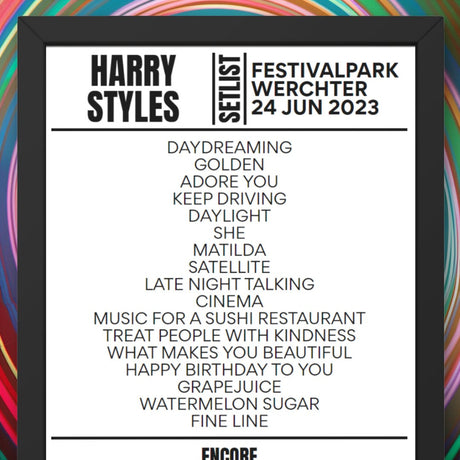 Harry Styles Werchter June 24, 2023 Replica Setlist - Setlist