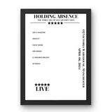 Holding Absence April 06, 2024 O2 Victoria Warehouse Manchester Setlist Poster - Setlist