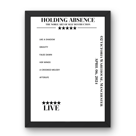 Holding Absence April 06, 2024 O2 Victoria Warehouse Manchester Setlist Poster - Setlist