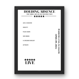 Holding Absence April 09, 2024 Barrowland Glasgow Setlist Poster - Setlist