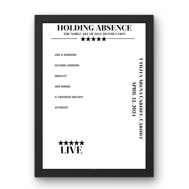 Holding Absence April 12, 2024 Utilita Arena Cardiff Cardiff Setlist Poster - Setlist