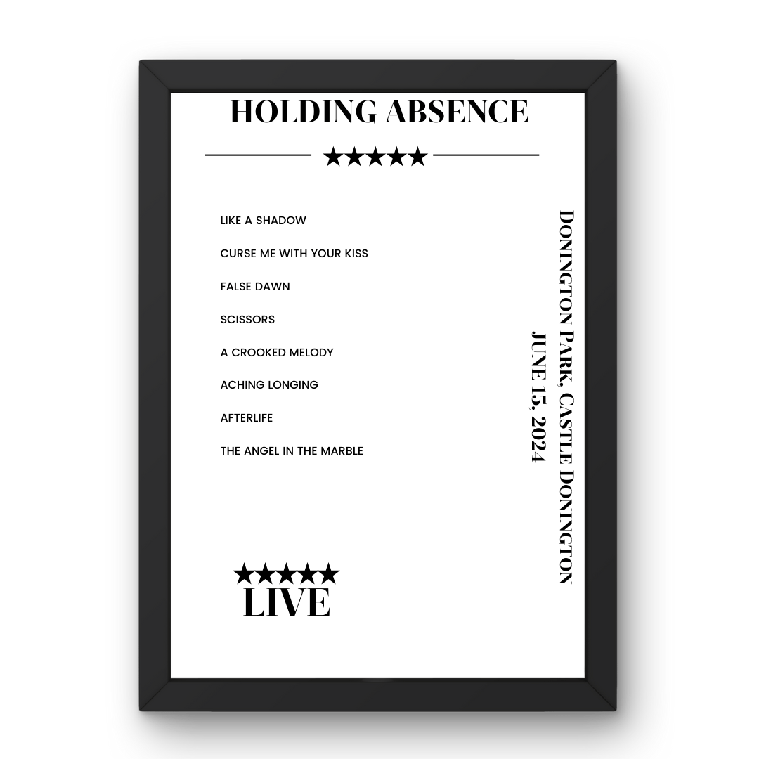 Holding Absence June 15, 2024 Donington Park Castle Donington Setlist Poster - Setlist